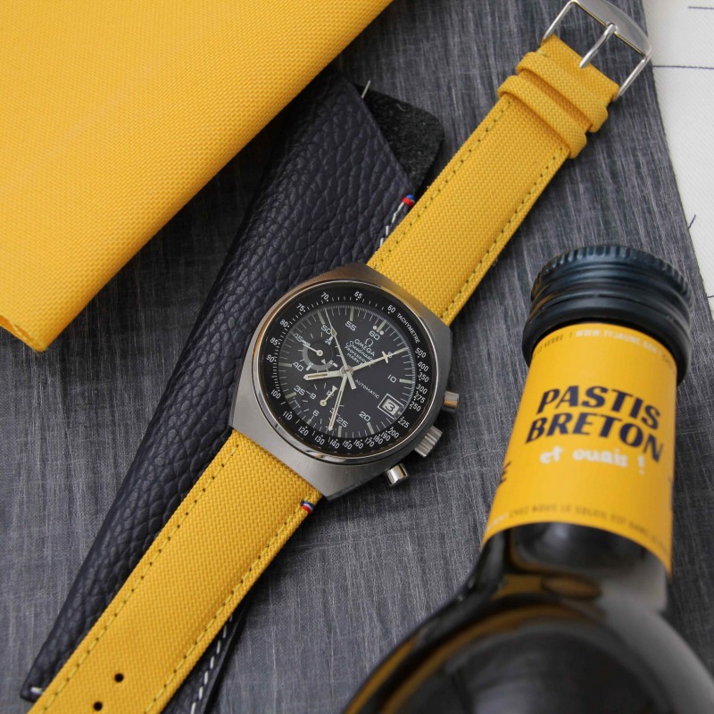 Bracelet en toile recyclée Seaqual - coloris jaune - fabrication francaise