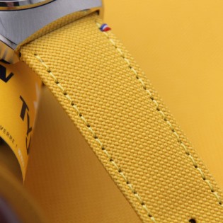 Bracelet en toile recyclée Seaqual - coloris jaune - fabrication francaise